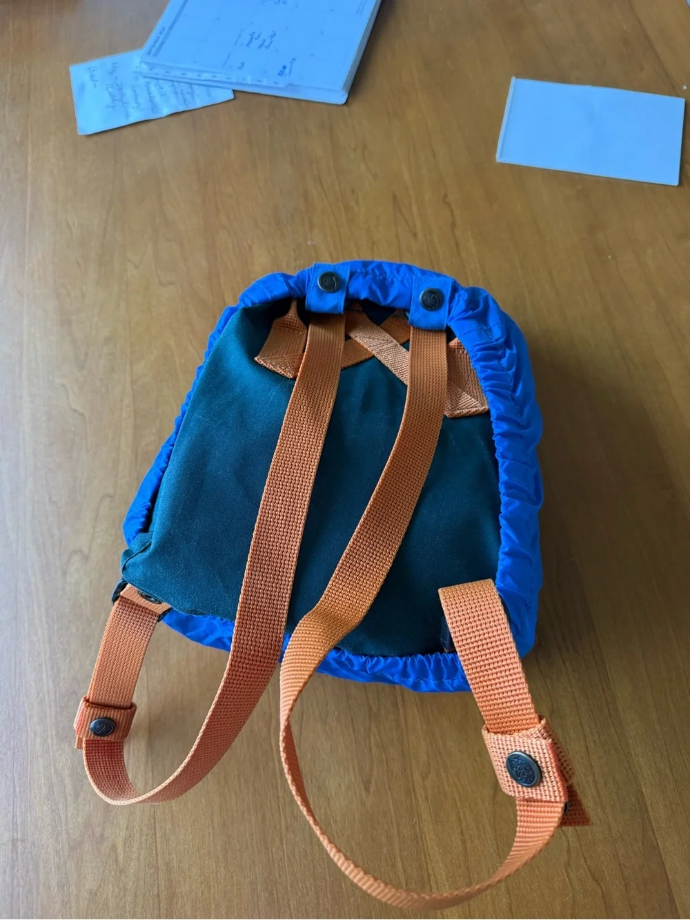Fjällräven Kånken Mini Kids Backpack in Teal with Orange Accents